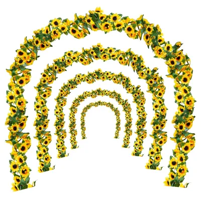 Produktbild von 6 Stück Künstliche Sonnenblumen Girlande - Hochzeitsdekoration