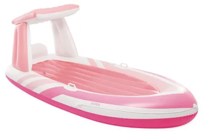 Zdjęcie produktu dla Różowy materac do pływania Z DASZKIEM 244x119x97 cm INTEX 57804