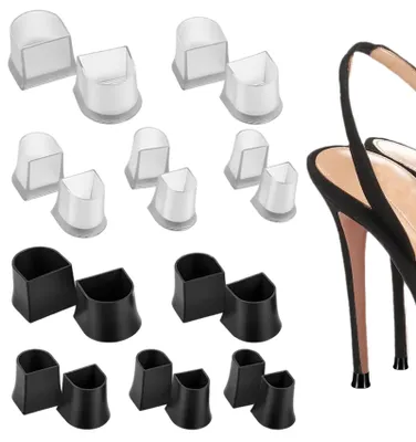 Imagen del producto de Protectores para tacones en forma de U, antideslizantes, que reducen el ruido, paquete de 10 pares, para tacones altos