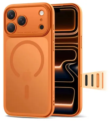 Immagine prodotto di Tech-Protect Magpeak Magsafe CC per iPhone 17 Pro, arancione cosmico opaco