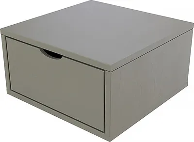 Produktbild von Aufbewahrungswürfel Holz 50x50 cm + Schublade - Grau