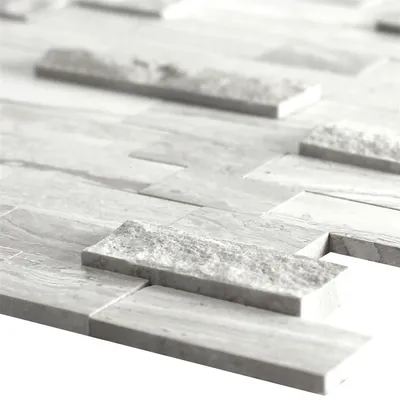Produktbild von Naturstein Marmor Mosaikfliesen Johannesburg Holzgrau
