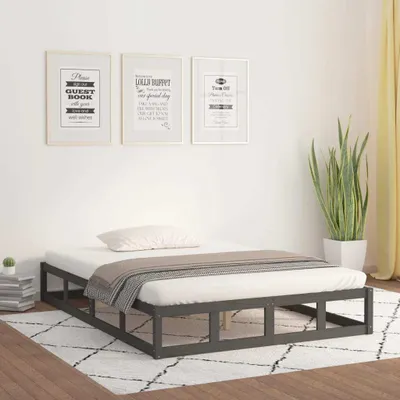 Obrázok produktu pre vidaXL Posteľ z masívneho dreva sivá 135x190 cm