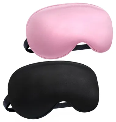 Produktbild von Schlafmaske, Augenmaske, Nachtmaske, verstellbares Band, hautfreundliche Seide, ultraweiche Schlafbrille, 2 Stück (rosa und schwarz)