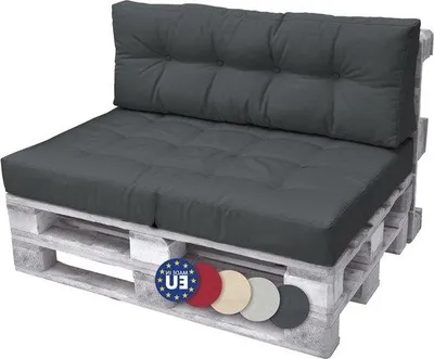 Obrázok produktu pre Paletový vankúš Beautissu Eco Elements chrbtový vankúš 120x40x15 cm pre paletovú lavicu - vankúš sivý sivý - matracový vankúš kvalitný paletový vankúš