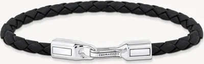 Produktbild von Thomas Sabo A2149-682-11 Lederarmband Schwarz Silber, 21 cm