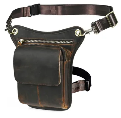 Productafbeelding van Heren beantastas, canvas en leer, motorfiets heuptas, bruin, model FB211-6, maat M