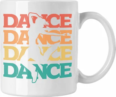 Produktbild von Trendation -  Lustige Tänzer Tasse Geschenk für Tanzbegeisterte Tanzlehrer Grafik Dance (Weiß)