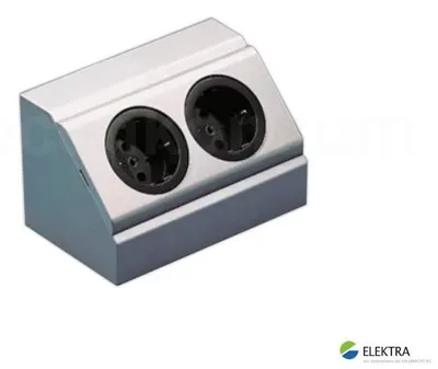 Immagine prodotto di ELEKTRA EBE-S2 presa angolare 2 prese alu-metallic