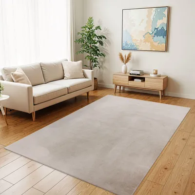 Produktbild von TT Home Wohnzimmer Teppich Hochflor Langflor Kunstfell Weich Modern Unifarben Flauschig Größe 120x160 cm