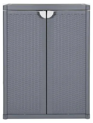 Produktbild von Gartenschrank Grau 65x45x88 cm PP Rattan-Optik
