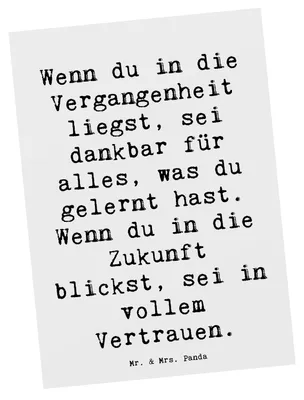 Produktbild von Mr. & Mrs. Panda Postkarte Spruch Freude und Vertrauen - Weiß - Geschenk, Gefühl, Ansichtskarten, Motivkarte, Lächeln, Zitat, Zukunft, Motivation, bildkarte, erleben