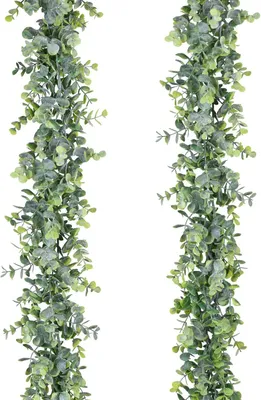 Produktbild von Girlande Lvydec 2 Stück künstliche Eukalyptus-Girlande, künstliche grüne Eukalyptus-Girlande, Hochzeitshintergrund, Bogen-Wanddekoration, 1,8 m/Strang