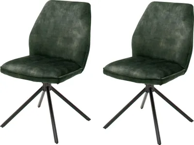 Obrázek produktu pro Polsterdrehstuhl >Ottawa< (2-er Set) in Olive aus Metall - 52x89x64cm (BxHxT)