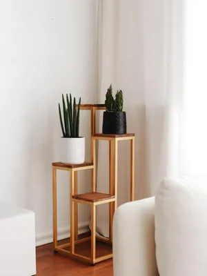 Produktbild von Blumenständer Topfpflanzenständer Pflanzenständer Gold Blumen Metall