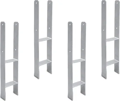Obrázok produktu pre Fiqops 4x H-kotva stĺpik podporný stĺpik kotva stĺpik topánka zem zásuvka 600MM kotva 101MM