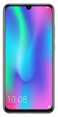 A smartphone with a colorful wallpaper displayed on the screen.