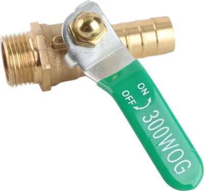 Obrázek produktu pro G3/8" samec na 8/10/12mm hadicový kulový ventil Zelená páková rukojeť Zesílený mosazný ventil (12 mm)