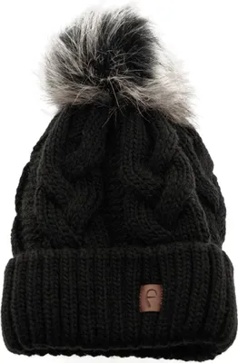 Produktbild von Faera Mütze zum Warmhalten im Herbst oder Winter Bommel-Mütze gefüttert Schwarz