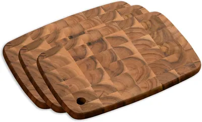 Produktbild von Kesper 28153 -- 3 er Set Schneide- und Servierbrett aus Akazie, Akazienholz, Braun, 40 x 28 x 2 cm