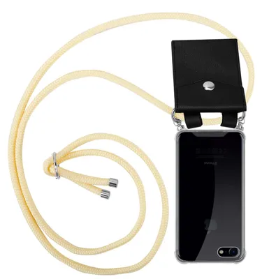 Produktbild von Cadorabo Schutzhülle für Apple iPhone 7 / 7S / 8 / SE 2020 Hülle in Gelb Handy Kette Kordel abnehmbares Etui