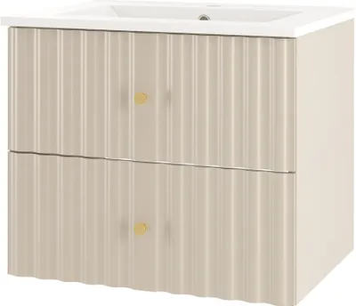 Produktbild von Waschtischunterschrank mit Waschbecken 60 cm breit in kaschmir AQUINO-140