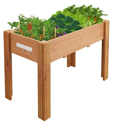 Produktbild von Hochbeet auf Beinen - Erhöhte Pflanzkiste aus Holz - Für Balkon, Terrasse und Garten - Mit Folieneinsatz - 119 x 76 x 57 cm