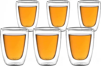 Produktbild von Melina doppelwandige Gläser / Trinkbecher / Thermogläser, 6 Teegläser je 100ml, Borosilikatglas