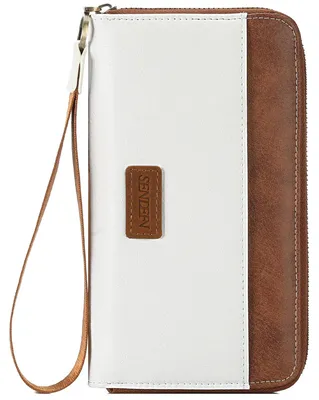 Imagen del producto de Cartera de cuero para mujer con protección RFID y compartimentos versátiles