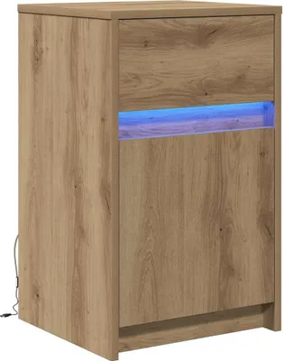 Obrázek produktu pro LED noční skříňka dub artisan 38 x 34 x 61 cm Kompozitní dřevo
