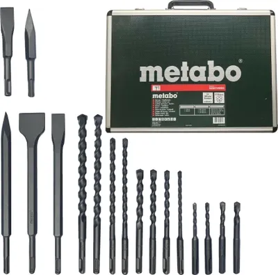 Produktbild von Metabo Bohrer- und Meissel-Set in Alukoffer 17-teilig 628414000 SDS-plus