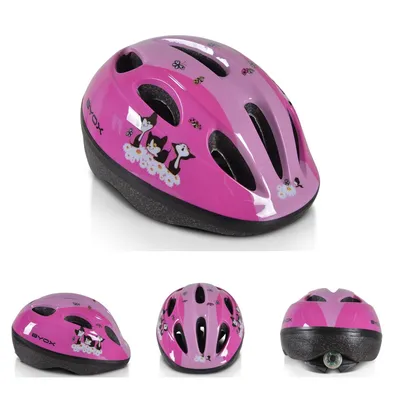 Produktbild von Byox Kinder Schutzhelm Y03 Größe S 48-54 cm einstellbar LED-Beleuchtung 8 Löcher pink
