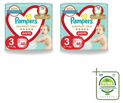 Image de 2 couches-culottes Pampers Premium Care, taille 3 (6–11 kg) - Grand paquet - 2 pièces