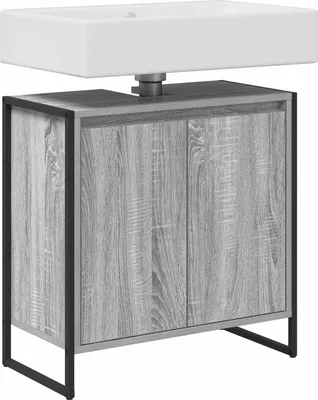 Produktbild von Eleganter Möbel Badezimmerschrank Graues Sonoma 60 x 30 x 60cm Holzwerkstoff - CJG588069 - Spiegelschränke
