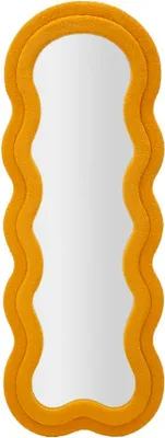 Image de Miroir mural jaune moutarde en bouclette 60 x 4 x 160 cm