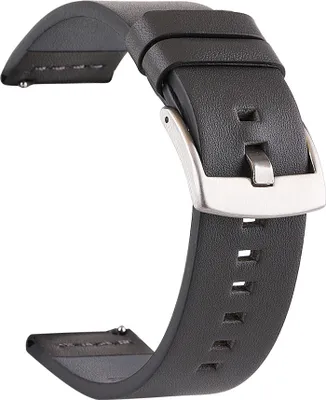 Produktbild von BStrap Fine Leather Armband für Garmin Vivoactive 4s, black