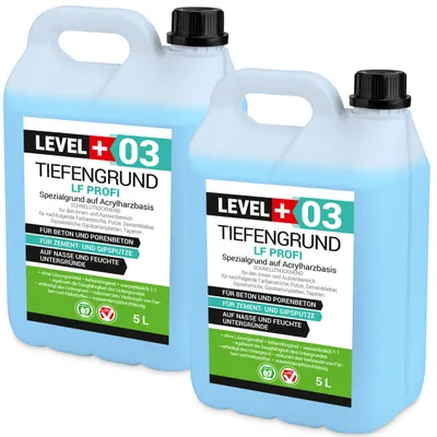 Obrázek produktu pro Hloubkově penetrační nátěr 10L Profesionální nátěr Rychleschnoucí Ředění 1:1 LEVEL+03