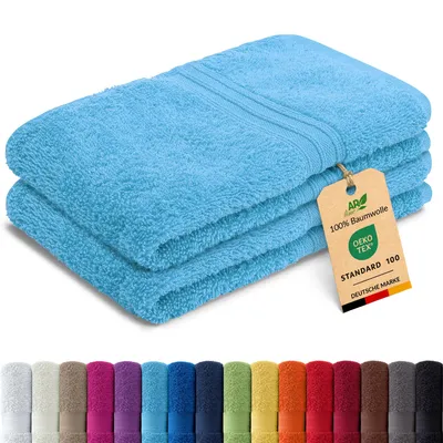 Produktbild von 2er-Set ARIZONA Handtuch-Serie von AR Line – 100% Baumwolle, 500 g/m², 2er-Set Gästetücher 30x50 cm, Farbe: Türkis
