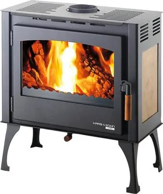 Obrázek produktu pro Krbová kamna Haas & Sohn FORESTA keramika ocel, černá, dlažba dekor dřeva 8,1 kW