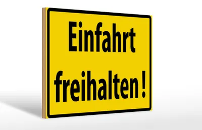 Produktbild von Holzschild  Einfahrt freihalten, 30 x 20 cm, Holzschilder Achtung Widerrechtlich
