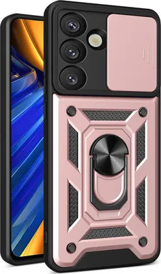 Produktbild von Hybrid Armor Camshield Hülle Mit Kameraabdeckung Und Metallring Für Samsung Galaxy S25 - Pink