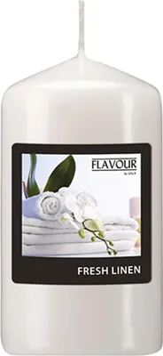 Produktbild von Gala Flavour by GALA Duft-Stumpenkerze Ø 58 mm, 110 mm weiss - Fresh Linen 96907 Duftkerzen Deko-Kerzen