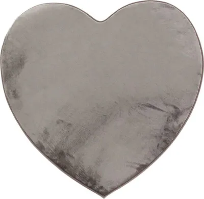 Image de Tapis forme coeur extra-doux taupe 90x85