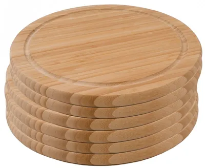 Produktbild von 6er-Set Bambus Schneidebrett Frühstücksbrett Bambusbrett Stullenbrett