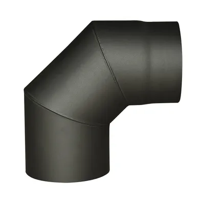 Immagine prodotto di gomito di fumo 125mm/90d.t.1,5mm NERO