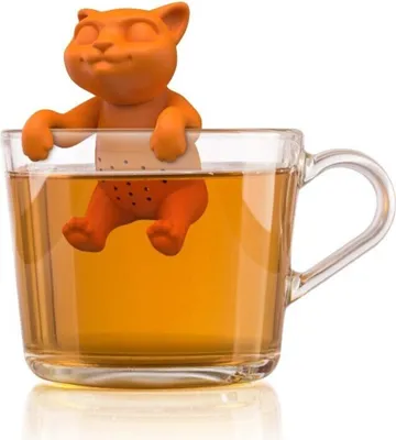 Produktbild von Cute Animal Tee-Sieb | Tee Ei, Tea Infuser, Teekugel Silikon Cute Cat