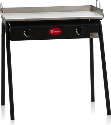 Produktbild von BBQ-Toro Gas Grilltisch und Edelstahl Grillplatte, Gusseisen Gaskocher 2 Brenner