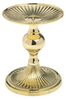 Productafbeelding van Shiny Disc Kandelaar van Messing - Hoogte 15 cm