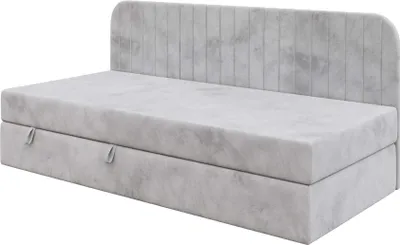 Produktbild von Kontinentalbett MACIUS 90x200 cm, Einzelbett mit Bettkasten, Bonellfederkernmatratze, grau