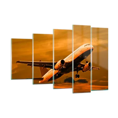 Produktbild von Bilder auf glas - Passagier Flugzeug Flugzeug Flügel - 150x100cm - Glasbilder - Wandbilder - Kunstdruck - Wanddekoration aus Glas - Glas Bilder - Wandbild auf Glas - GEG150x100-0368